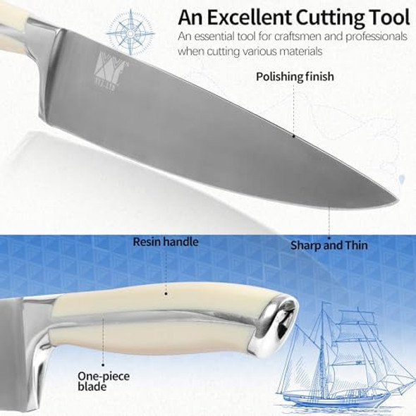 Xyj 8 Inch Professional Japanese Chef KnifeStainless Steel Cleaver Meat Cutting Vegetable Slicing Cooking Chefs Kitchen Knife With SheathOutdoor Camping Bbq Meat Cleaver For Women Men