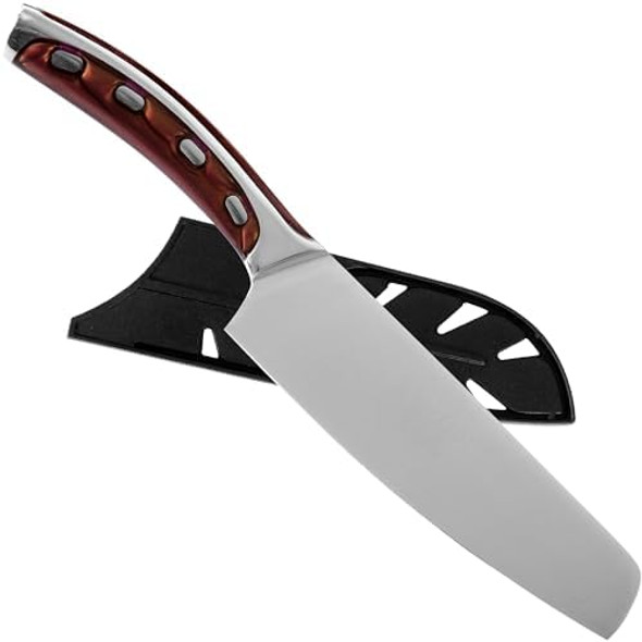 Xyj Stainless Steel Japanese Utility Knife 6 Inch Kitchen Knife With Sheath Meat Cleaver For Meat Cutting Vegetable Fruit Slicer Knife Portable Outdoor Camping For Women Men Xyj Stainless Steel Japanese Utility Knife 6 Inch Kitchen Knife With Sheath Meat Cleaver For Meat Cutting Vegetable Fruit Slicer Knife Portable Outdoor Camping For Women Men