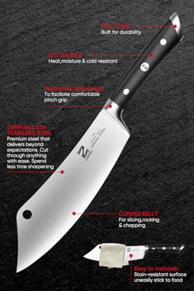 8 Inch Chef Knife Super Sharp Kitchen Knife German Stainless Steel Professional Chef'S Knives Full Tang Ergonomic Handle With Premium Box