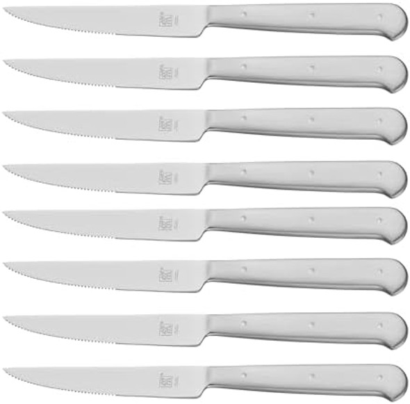 Zwilling Porterhouse Razor-Sharp Steak Knife Set Of 8 With Black Presentation Case Set Silver Zwilling Porterhouse Razor-Sharp Steak Knife Set Of 8 With Black Presentation Case Set Silver