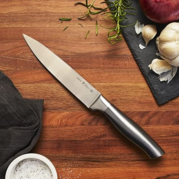 Henckels Graphite Razor-Sharp 6-Inch Utility Knife Small Carving Knife German Engineered Informed By 100+ Years Of Mastery Gray