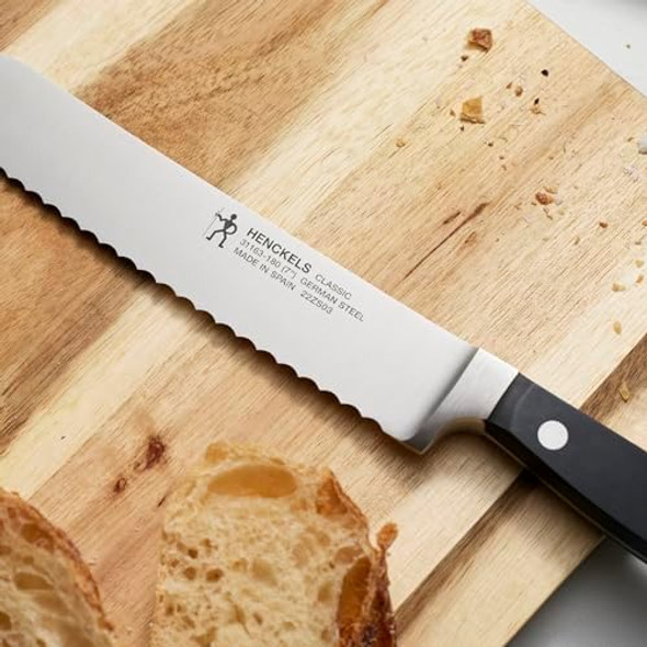 Henckels Classic Razor-Sharp 7-Inch Bread Knife Cake Knife German Engineered Informed By 100+ Years Of Mastery Black
