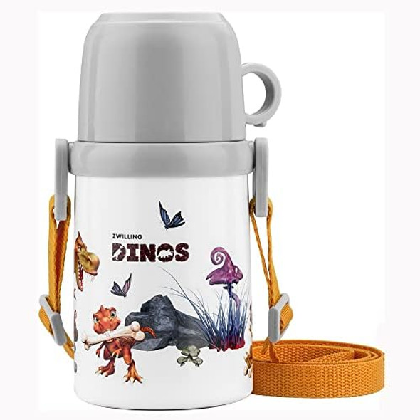 Zwilling 12.8-Ounce Dinos Thermo Bottle With Cup White 380Ml Zwilling 12.8-Ounce Dinos Thermo Bottle With Cup White 380Ml