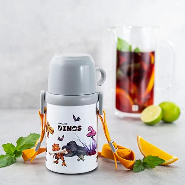 Zwilling 12.8-Ounce Dinos Thermo Bottle With Cup White 380Ml Zwilling 12.8-Ounce Dinos Thermo Bottle With Cup White 380Ml