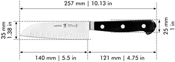 Henckels Classic Razor-Sharp Hollow Edge Santoku Knife 5 Inch German Engineered Informed By 100+ Years Of Mastery Black/Stainless Steel