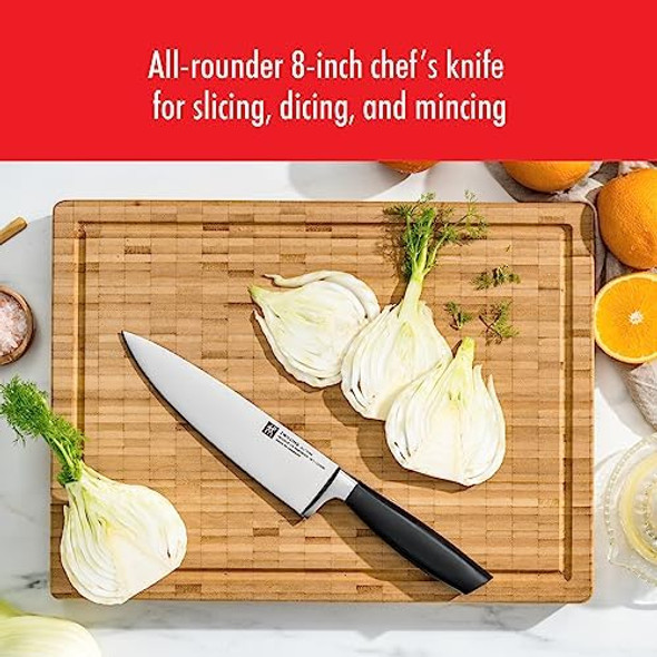 Zwilling All Star 8-Inch Chef Knife Razor-Sharp German Knife Made In Company-Owned German Factory With Special Formula Steel Perfected For Almost 300 Years Dishwasher Safe Gold Polished End Cap
