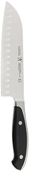 Henckels Forged Synergy 7-Inch Hollow Edge Santoku Knife Black/Stainless Steel