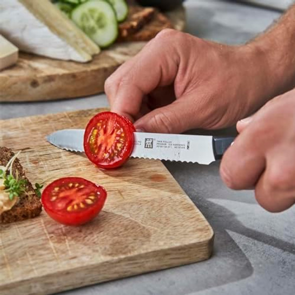 Zwilling Twin Signature 5-Inch Utility Knife Razor-Sharp Made In Company-Owned German Factory With Special Formula Steel Perfected For Almost 300 Years Dishwasher SafeBlack