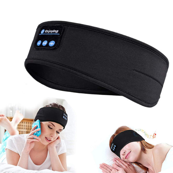 Sleep Headphones Bluetooth Headband,Upgrage Soft Sleeping Wireless Music Sport Headbands, Long Time Play Sleeping Headsets with Built in Speakers Perfect for Workout, Running, Yoga (Black)