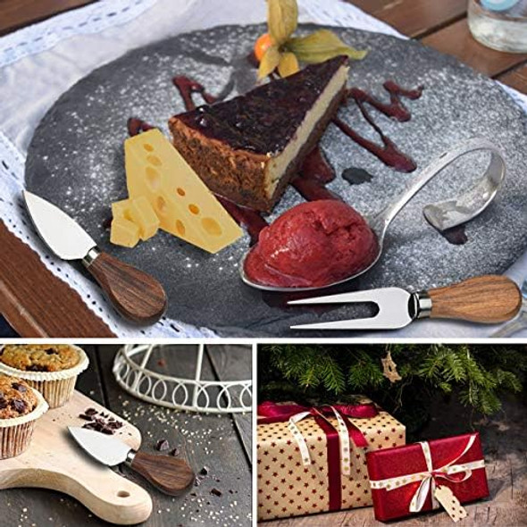 Cheese Knife Set 14 Piece Stainless Steel Cheese Knives Charcuterie Boards Accessories Butter Spreader Knife with Corkscrew Wine Opener and Pourer - Premium Box