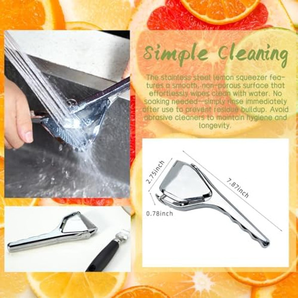 Stainless Steel Lemon Squeezer-Heavy Duty Manual Citrus Juicer for Lemon Lime&Orange Ergonomic Handheld Fruit Press with Juice Squeezer&Citrus Press Functions Manual Juicer Hand Press for Kitchen&Bar