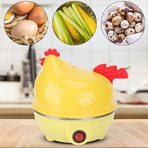 Multifunction Chicken Shape Rapid Egg Boiler 7 Egg Capacity Automatic Shut off Mini Breakfast Machine Electric Egg Cooker Kitchen Utensil