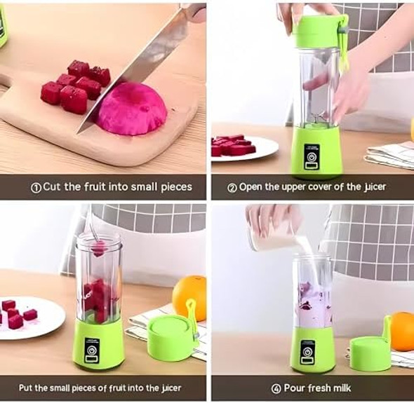 Compact Travel Size USB Rechargeable 12 Oz Portable Handheld Blender with Powerful Motor: Perfect for Smoothies Shakes Fruit/Veggie Juicer & Baby Food