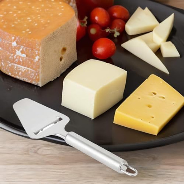 2Pcs Cheese Slicer Stainless Steel Cheese Butter Slicer Scraper Server Cheese Plane Slicer with Handle for Cheeses Citrus