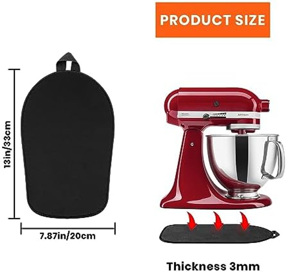 Mixer Slider Mat for Kitchen Aid Bowl Lift 4.5-5Qt - Compatible with Tilt-Head and Non-Tilt Models Rubber Wheels Black Accessories Easy Sliding - Appliance Stand for Smarter Moving.