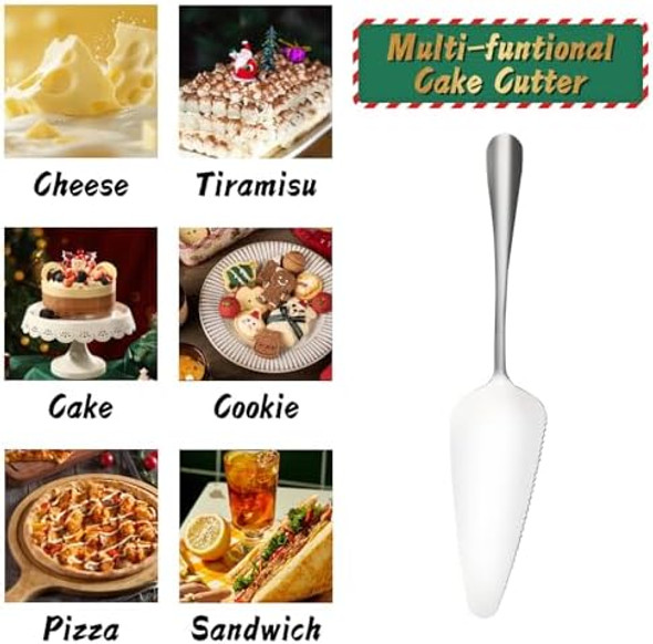 Cake Cutting for Wedding Stainless Steel Pie Server Spatula Cake Cutter with Serrated Edge Pie Server Cake Pizza Cutter Cheese Pie for Birthday Anniversary Christmas-9-Inch