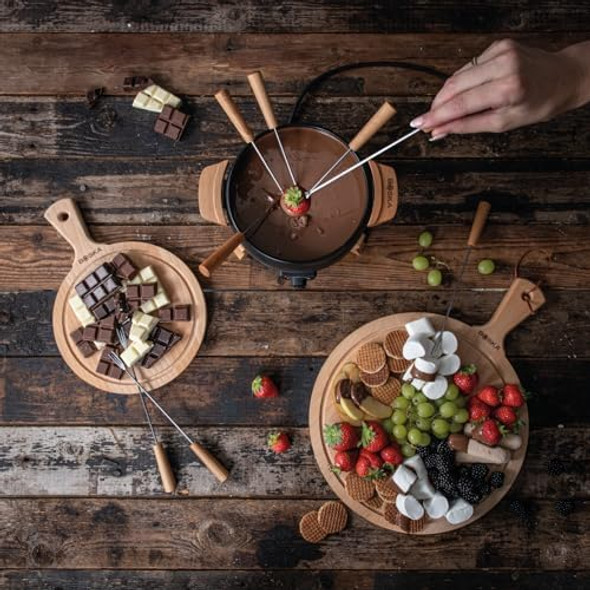 Boska Electric Fondue Set Party 2.3 L - Electric Fondue - For Cheese Fondue Chocolate Fondue Hotpot Meat Fondue - Temperature Control - 2.3 Litres - Stainless Steel and Cast Iron - Fondue Device