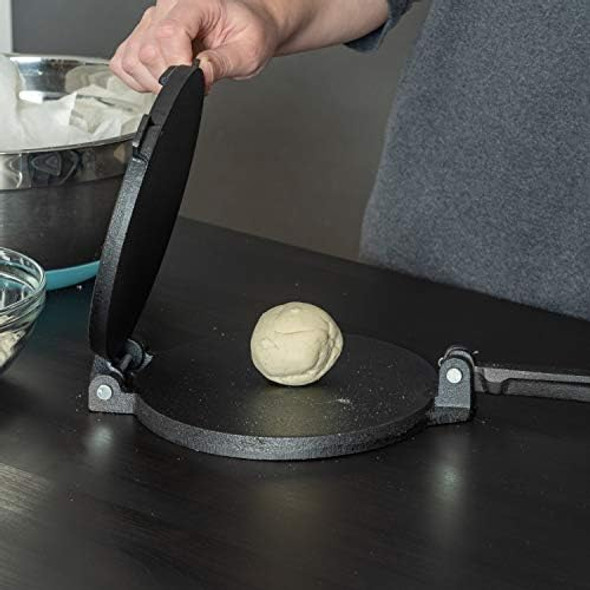 Chef's Secret 8 Inch Tortilla Cast Iron Press Quickly Easily Makes Delicious Tortillas for Any Recipe