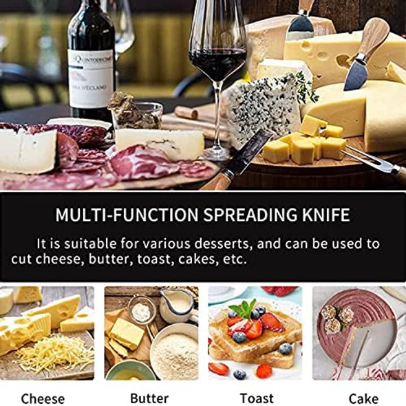 20 Pieces Set Cheese Knives Set with Wood Handle Stainless Steel Cheese Slicer Cheese Cutter Cheese Knife Shaver Fork and Spreader for Charcuterie Board Accessories