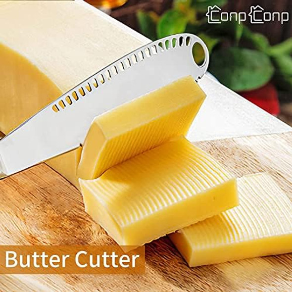 Butter Spreader Stainless Steel Butter Spreader 3 in 1 Kitchen Knife Gadgets Curler Slicer Spreader with Serrated Edge for Cutting and Spreading Butter Cheese Jam