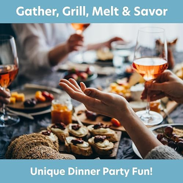 Electric Cheese Raclette Table Grill w Nonstick Grilling Plate & Cooking Stone- Electric Indoor Smokeless Korean BBQ 8 Person Tabletop Cooker Hotplate- Melt Cheese Grill Meat Veggies Home Dinner Party