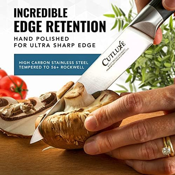 Cutluxe Chef Knife Set 3 PCS Professional Chef's Knife Set – Razor Sharp German Steel Full Tang Ergonomic Handles - Artisan Series