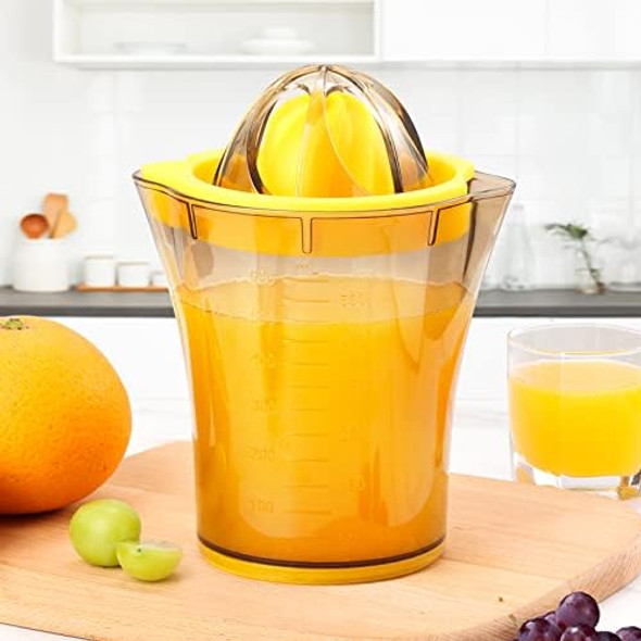 Citrus Orange Juicer Manual Lemon Lime Squeezer Hand Lemon and Lime Juicer and Reamer with 20 OZ Bowl 2 Pour Spouts