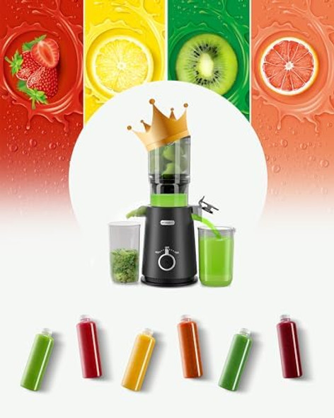 Juicer Machines ECOSELF 4.35" Large Feed Chute for Family Needs Professional Hands Cold Press Juicer For Whole Fruits & Vegetables Self Feeding for Juice Extractor Machine Easy to Clean
