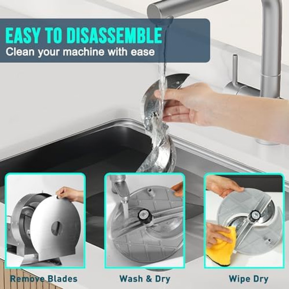 Electric Stainless Steel Food Slicer For Fruit Potato Onion Cucumber Slicer Vegetable Cutter (40W 1 Blade)
