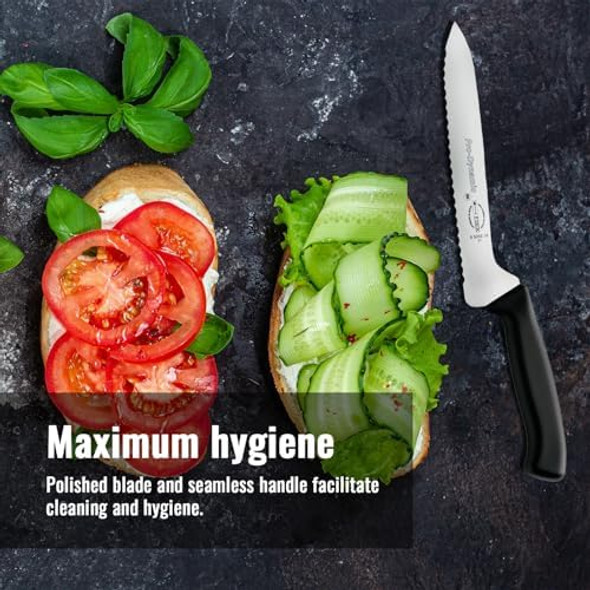 F. DICK - ProDynamic Sandwich Knife - Offset bread knife with 7’’ blade & 56 HRC - Ideal for cutting bread - NSF - High carbon - Ultra Sharp - Ergonomic handle - Made in Germany