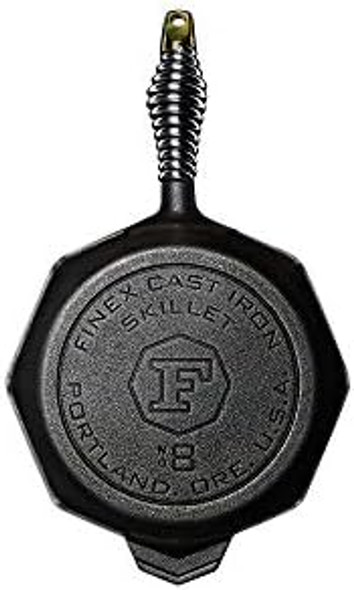 FINEX 8" Cast Iron Skillet with Lid Modern Heirloom Handcrafted in the USA Pre-Seasoned with ORganic Flaxseed Oil