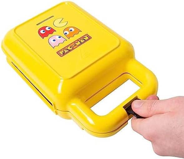 PAC-MAN Waffle Maker. Creates up to Four Delicious Waffles at once Including PAC-MAN and three Ghosts Shapes. Mains Powered. Officially Licensed PAC-MAN Merchandise from Fizz Creations.