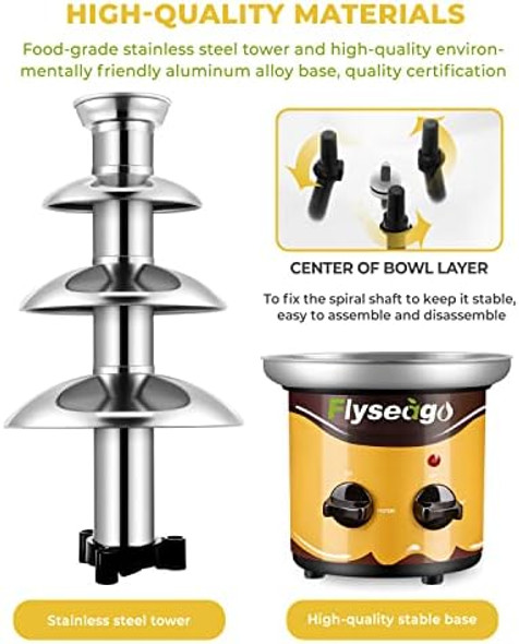 Chocolate Fountain Machine 4 Tiers Cheese Fountain Perfect for Nacho Cheese Chocolate Sauce Wedding Party