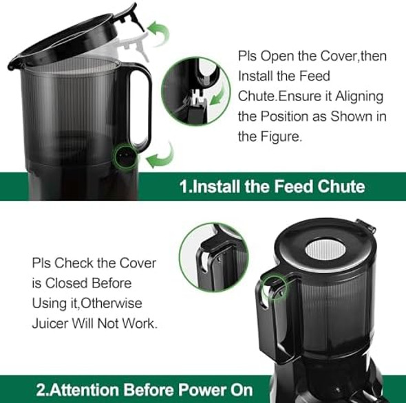 Nifty Cold Press Juicer Machines Slow Masticating Juicer Machines with 1.1 L Large Feed Chute Fit Whole Fruits & Vegetables Easy Clean Self Feeding High Juice Yield BPA (Ink-black) Nifty Cold Press Juicer Machines Slow Masticating Juicer Machines with 1.1 L Large Feed Chute Fit Whole Fruits & Vegetables Easy Clean Self Feeding High Juice Yield BPA (Ink-black)