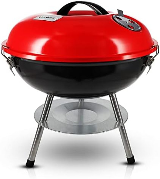 Gas One – 14-inch Portable Barbecue Grill with 3-Point Locking Lid for Heat Preservation – Dual Venting System – Small Charcoal Grill for Backyard Camping & Cuisinart CGS-W13 Wooden Handle Tool Set Gas One – 14-inch Portable Barbecue Grill with 3-Point Locking Lid for Heat Preservation – Dual Venting System – Small Charcoal Grill for Backyard Camping & Cuisinart CGS-W13 Wooden Handle Tool Set