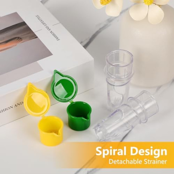 Lemon Squeezer Screw-Top Lemon Squeezer Manual Juicer with Built-In Filter Orange Citrus Press Squeeze Lime for Cocktails Easy to Use 2PCS(Yellow+Green)