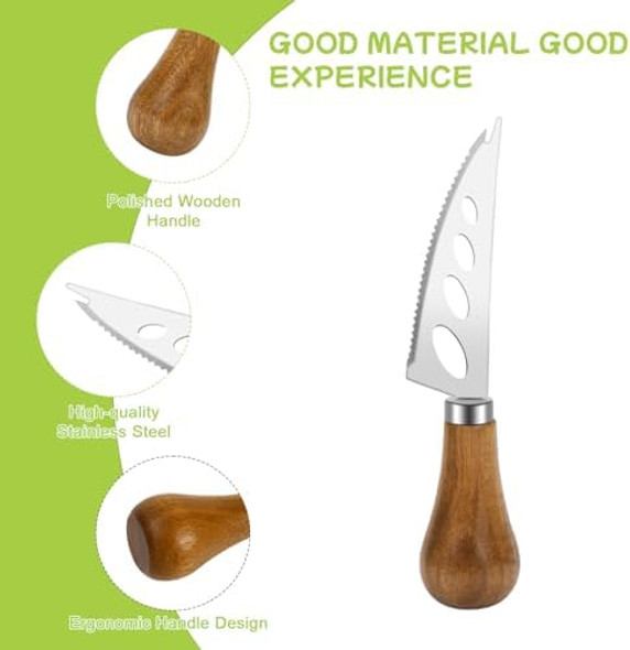 7-Piece Cheese Knife Set Premium Stainless Steel Cheese Knives with Acacia Wood Handle and Cheese Slicer Cheese Spreading Knife for Charcuterie Boards and Cutlery Set 7-Piece Cheese Knife Set Premium Stainless Steel Cheese Knives with Acacia Wood Handle and Cheese Slicer Cheese Spreading Knife for Charcuterie Boards and Cutlery Set