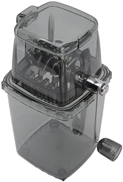 Manual Ice Crusher Small Portable Shaver Ice Machine Hand Operated Snow Cone Ice Makers for Home Use (Transparent)