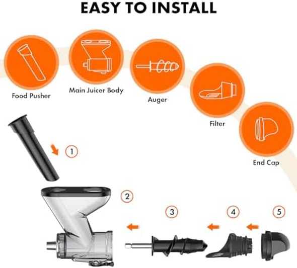 Gvode Masticating Juicer Attachment & Metal Meat Grinder Attachment for KitchenAid Stand Mixer
