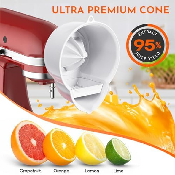 GVODE Juicer Attachment for Kitchenaid Stand Mixer Citrus Juicer 2 Size Reamer Lemon Squeezer for Kitchenaid Mixer Attachments Dishwasher Safe GVODE Juicer Attachment for Kitchenaid Stand Mixer Citrus Juicer 2 Size Reamer Lemon Squeezer for Kitchenaid Mixer Attachments Dishwasher Safe