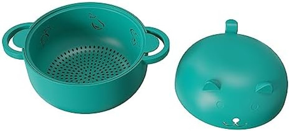 68 OZ Microwave Ramen Bowl Noodle Cooker Steamer for Cooking Food and Vegetables with Removable Strainer Green