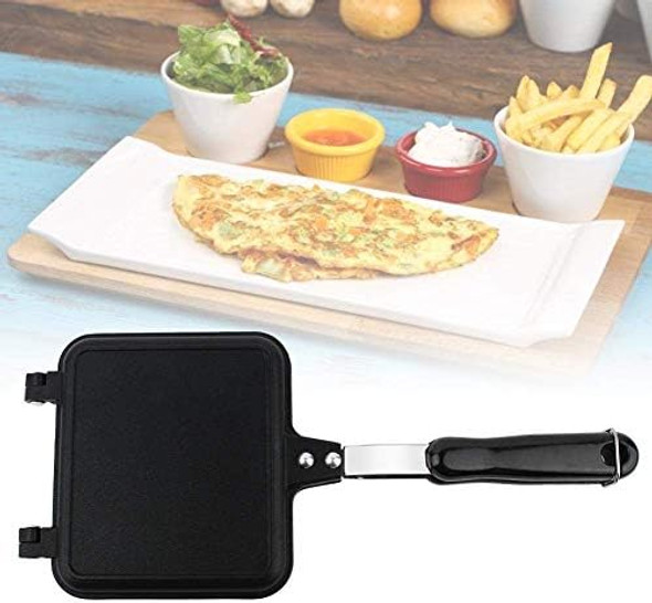 Double-Sided Frying Pan Double-Sided Grill Pan Non-stick Frying Pan Waffle Maker for Cake Toast Sandwich Snack Griddle Pan for Breakfast