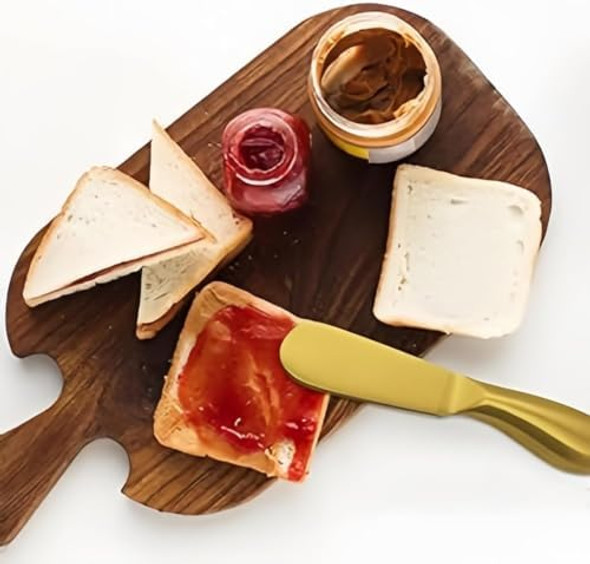 Stainless Steel Butter Knife 4Pcs Gold Applicator Set for Home Breakfast Use Deluxe Sandwich Cream Cheese Condiment Knives