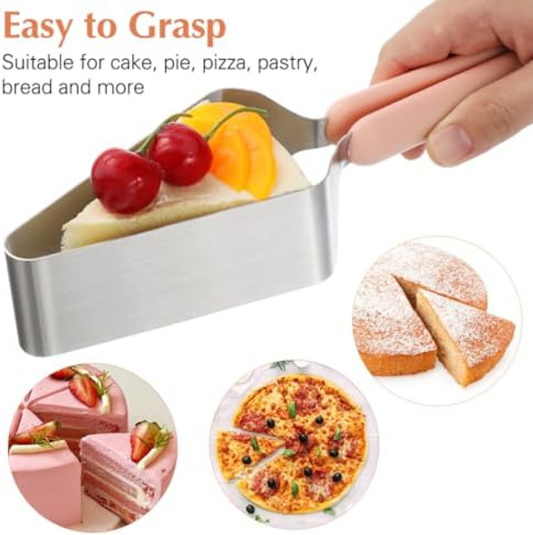 iplusmile 2Pcs Cake Cutter Slicer Stainless Steel Pie Cutter and Server Set Adjustable Cheese Cake Divider Separator with Double Handle Tool Accessory for Wedding