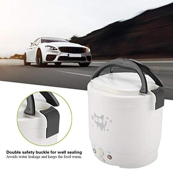 Joyzan Mini Rice Cooker for Car Small Portable Travel Food Steamer Electric Multifunctional Lunch Box Non Stick Automatic Pot Cooking Heating Keep Warm Function Camping Noodles Soup Vegetable 1L 12V
