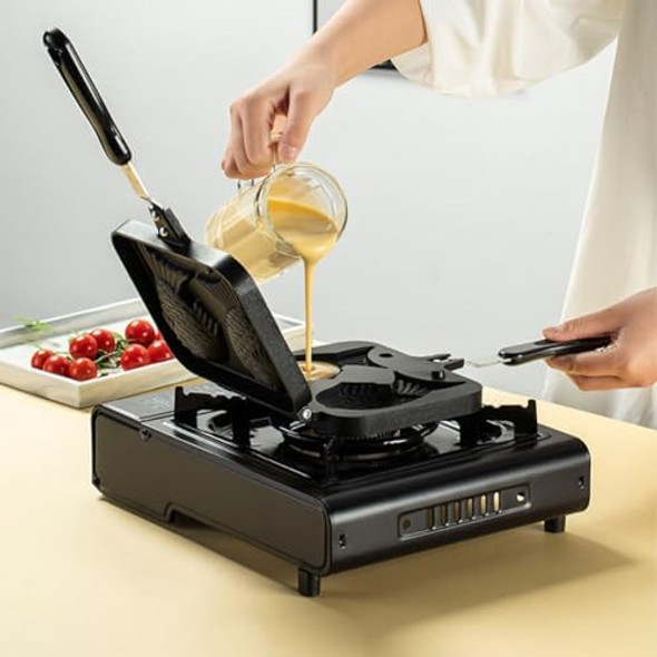 Joyzan Taiyaki Cake Pan Fish Shaped Non stick Waffle Maker Double Pancake Baking Japanese Plate Stainless Steel Bread tool Handle Home Cooking Snacks DIY Desserts Party Electric Stovetop Gas Stove