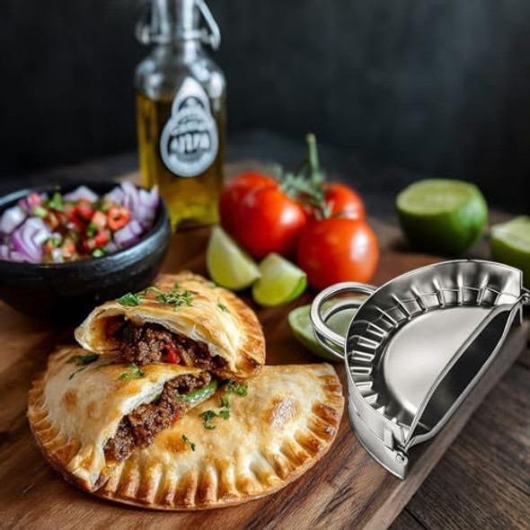 Juome Stainless Steel Tortilla Sealer - Tortilla Crimper Maker Press for Tacos Burritos Quesadillas Dumplings Pasties Sandwich