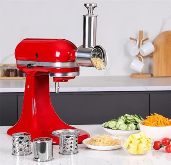 Stainless Steel Slicer Shredder Attachment for KitchenAid Mixer Cheese Grater Attachment Food Slicer for KitchenAid Mixer Accessories for Kitchenaid
