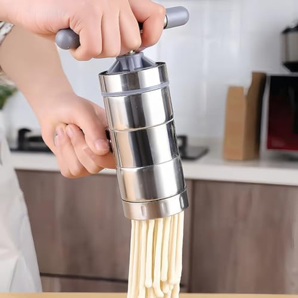 Manual Noodles Press Machine with 5 Noodle Mould Portable Pasta Maker Stainless Steel Manual Noddle Juicer Machine for Home Restaurant Travel Manual Noodles Press Machine with 5 Noodle Mould Portable Pasta Maker Stainless Steel Manual Noddle Juicer Machine for Home Restaurant Travel