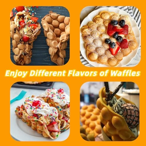 Compact Bubble Waffle Maker Machine Electric Egg Waffle Maker With Nonstick Surface For Easy Cleaning - Great Holiday